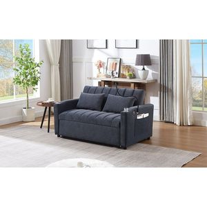 Divano Letto Convertibile da 142 cm con Tre Porte USB, Due Tasche Laterali e Due Supporti Girevoli a 360 Gradi per Telefono - Product Image 6