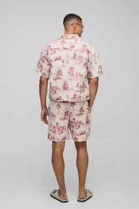 Pantalones Cortos Bermuda de Algodón con Estampado Toile para Hombre, con Cintura Elástica y Bolsillos, Estilo Casual, Personalizados - Product Image 4