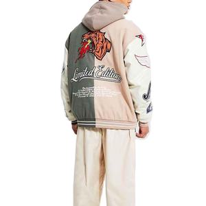 แจ็คเก็ตหนังสไตล์วาร์ซิตี้ลำลองสำหรับผู้ชายแบบใหม่ OEM ผลิตตามสั่ง แจ็คเก็ตบอมเบอร์สไตล์มหาวิทยาลัยสำหรับผู้ชาย - Product Image 5