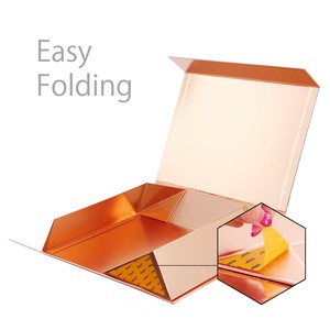 TH CBB-582 Rose Gold Magnetic <b>Gift</b> <b>Box</b> Sturdy Grain Texture Collapsible Presentation <b>Box</b> for Bridesmaid <b>Weddings</b>, Birthdays - Product Image 5