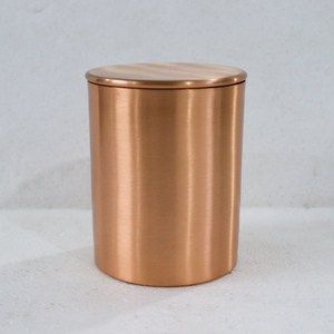 Hot selling Copper Candle Jar with lid Natural Finish 4oz 8oz 10 oz Luxury Copper Jar for Candles matte finish candle jar - Product Image 4