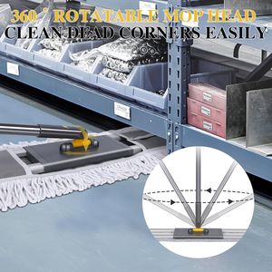Mop Piatto Commerciale Wet/Dry da 36 Pollici, Mop Industriale Regolabile da 60 Pollici per Polvere Pesante, 3 Tamponi in Microfibra per Uso Commerciale - Product Image 4
