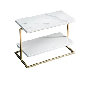 Support à Desserts Rond en Marbre Blanc Élégant pour Célébrations, Mariages, Fêtes - Product Image 2