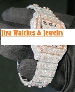 Montres mécaniques analogiques classiques de luxe en diamant Moissanite VVS, bracelet en acier inoxydable, sertissage de diamants fait main, toutes les montres - Product Image 3