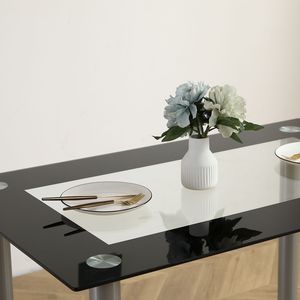 Set Tavolo da Pranzo Moderno 110cm 24778886 con Vetro Temperato di Ricambio, Elegante Arredamento per Ristoranti - Product Image 4