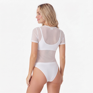 Sexy Transparent <b>Bodysuit</b> Women See Through <b>Sheer</b> Mesh <b>Bodysuits</b> Transparent Body Suit Women <b>Sheer</b> Mesh One Piece - Product Image 2