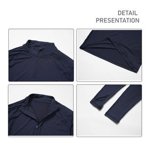 เสื้อฮู้ดซิป 1/4 คุณภาพสูง MOQ ต่ำ รับสกรีนโลโก้ เสื้อกีฬาแขนยาวน้ำหนักเบา ป้องกันรังสียูวี เหมาะสำหรับวิ่งและออกกำลังกาย - Product Image 5