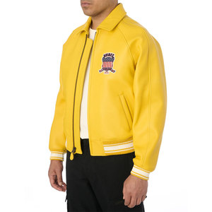 OEM Custom Men's Varsity <b>Jacket</b> Embroidered Patch <b>Zip</b>-<b>up</b> Bomber Style Ribbed Cuff Hem High Street Front Logo Windproof Winter - Product Image 5
