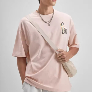 Camiseta Oversize para Hombre, de Algodón Grueso de Primera Calidad, con Logotipo Frontal, Ecológica, Transpirable, 280g, Cuello Redondo, Manga Corta, Casual - Product Image 1