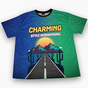 Camisetas Deportivas de Secado Rápido para Hombre, 100% Poliéster, Absorben la Humedad, Impresión por Sublimación Frontal, Antiarrugas, Transpirables - Product Image 1