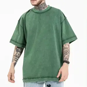 Großhandel Herren Acid-Wash-T-Shirt Streetwear Hip-Hop Stein 100 % Baumwolle T-Shirts mit Logo individuelles übergroßes Vintage-T-Shirt