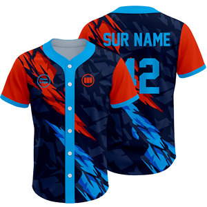 High Quality 100% Polyester <b>Baseball</b> <b>Jersey</b> Custom Sublimation Breathable Quick Dry Unisex Teamwear Manufacturer Wholesale <b>Bulk</b> - Product Image 1