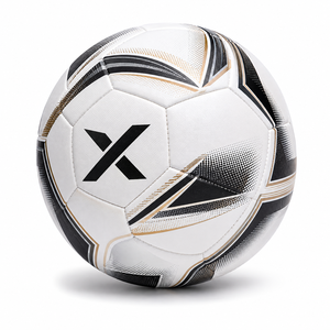Ballon de football personnalisé X, blanc, noir, rouge, logo X, ballons de futsal |   OEM ODM |   Fabricant |   Qualité de conception haut de gamme - Product Image 2