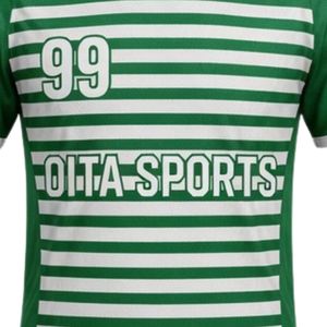Maillot de handball rayé vert et blanc pour hommes, manches courtes, en polyester, pour l'entraînement et les matchs sportifs - Product Image 6