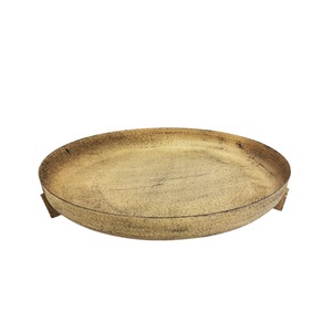 Wholesale Bulk <b>Crystal</b> <b>Glass</b> Iron Round Mirror Tray Luxury Design Dish Plate for Serving Decorative Handmade Customized - Product Image 4