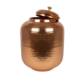 Pot de stockage d'eau en cuivre, distributeur métallique, réservoir d'eau froide pour la distribution d'eau potable avec support, en promotion au meilleur prix - Product Image 5