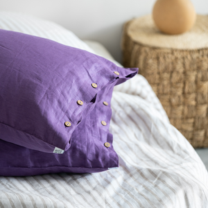 Parure de lit en lin de qualité supérieure 4 pièces : 2 taies d'oreiller, housse de couette, drap-housse, couleur unie, teint en fil, respirante, durable, OEM ODM - Product Image 5