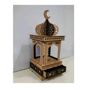 Decoración Elegante y Artística de Madera Ecológica para el Ramadán con Forma de Linterna, Personalizable para Ceremonias Culturales y Festivales Religiosos - Product Image 3