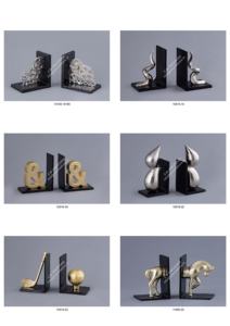 Serre-livres noirs modernes en gros, design unique, article décoratif pour bureau à domicile, cadeau artisanal indien standard du fabricant - Product Image 3