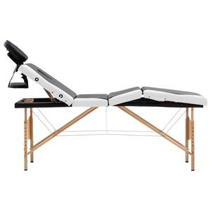Table de massage pliable en bois noir et blanc à 4 zones, qualité supérieure, pour les thérapeutes - Product Image 2