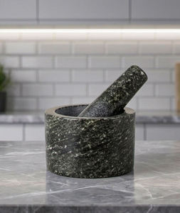 Juego Profesional de Mortero y Pilón de Granito Negro, Molinillo de Especias Resistente, Utensilio de Cocina - Product Image 1