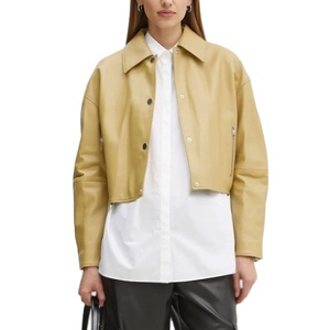 New Arrival Men's High Quality Wholesale Genuine Leather Knitted Plain Dyed Custom Full Zipper Winter Fashion Jacket Front - Product Image 1