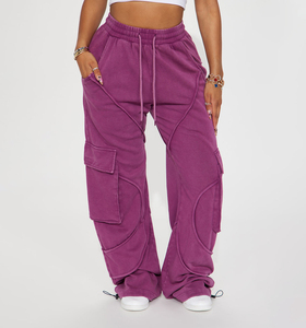 Reliable Product Casual Fleece <b>Jogger</b> Pants-High Elastic Waist Wide Leg Loose Fit Full Length Breathable Windproof Cotton Blend - Product Image 1