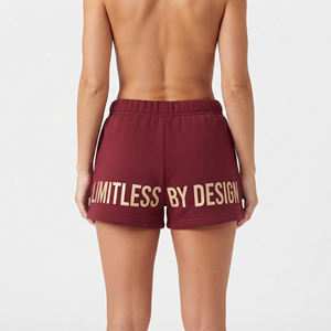 Shorts en polyester imprimé à taille élastique pour femmes, shorts imprimés en molleton français de haute qualité 350 g/m² pour femmes - Product Image 2