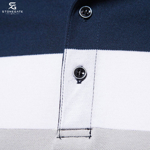เสื้อกอล์ฟผู้ชายคุณภาพสูง ดีไซน์ใหม่ สวมใส่สบาย ระบายอากาศได้ดี ผลิตจากผ้าฝ้ายถัก สีพื้น ปักโลโก้ได้ตามต้องการ ขายดีสำหรับผู้ใหญ่ - Product Image 5
