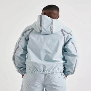 Conjunto Deportivo para Hombre, Chaqueta con Capucha y Pantalones Jogger, Color Azul Claro, Resistente al Viento - Product Image 3