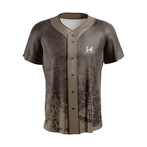 Maillots de baseball personnalisés pour équipes universitaires/club, logo imprimé numériquement sur le devant, manches courtes, extensibles dans quatre directions, écologiques - Product Image 5