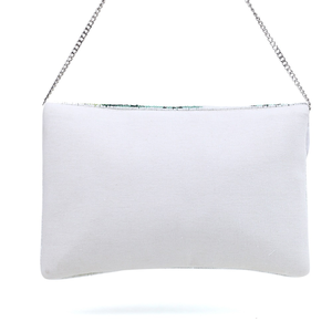 Sac à main en perles fait main FAIZA CRAFT, motif feuille verte, pochette enveloppe, bandoulière chaîne détachable, broderie, léger, pour soirée - Product Image 3