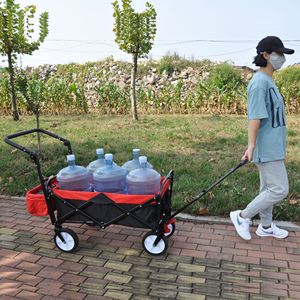Carrello Pieghevole Multiuso per Esterni, Robusto Carrello da Giardino Portatile con Portabevande e Maniglie Regolabili, Carrello da Campeggio - Product Image 4