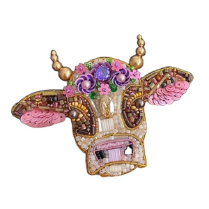 Porte-clés ethnique indien fait main, broderie de perles multi-styles, travail de perles décoratif sur alliage de zinc, souvenir - Product Image 4