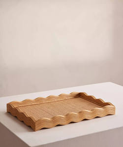 Bandeja Rectangular de Madera Estilo Occidental con Tallado Floral, Diseño Moderno Hecho a Mano, Plato Decorativo para Diwali, Cumpleaños, Frutas - Product Image 5