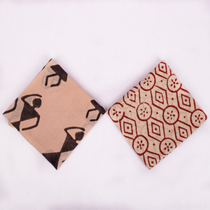 Ensemble de bandanas en coton imprimé à la main, style Bagru, teinture naturelle, bohème indien, foulard vintage pour la tête et le cou - Product Image 3