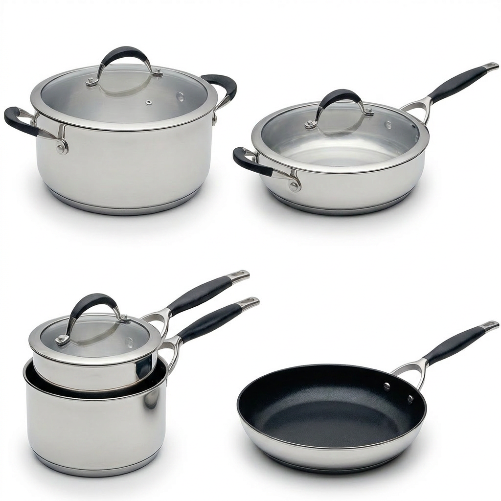 Non-stick Cookware Sets Cooking Cookware Milk Pot Stainless Steel Set Kitchen Metal OEM Non-stick Pots Pans and Utensils · image 2