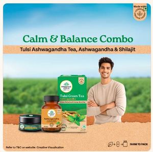 Organic India Calm and Balance Combo Ashwagandha Shilajit Capsules Énergisantes pour une Énergie Saine, Provenant de Delhi - Product Image 1