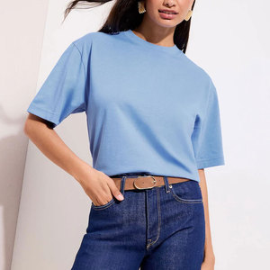 T-shirt ample pour femme de haute qualité, respirant, 100% coton, couleurs personnalisées, vêtements décontractés pour l'été - Product Image 1