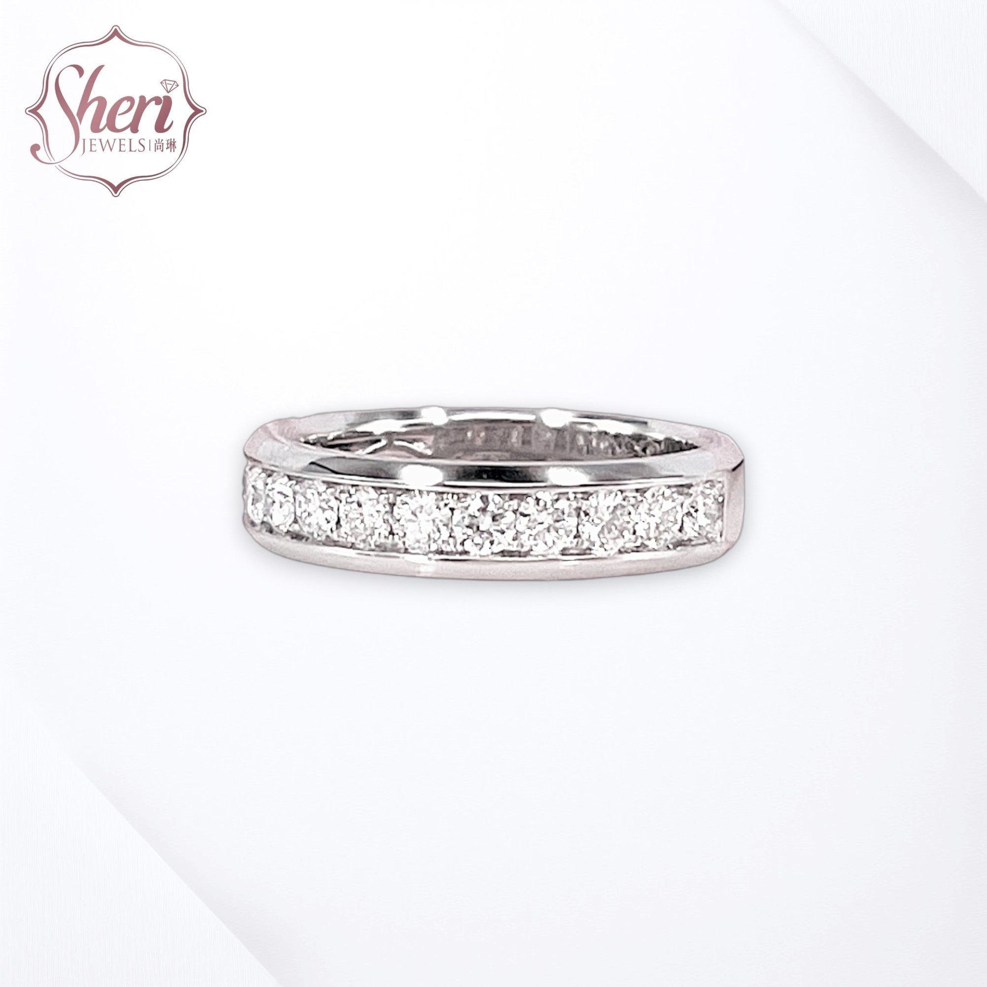 18K Solid White Gold