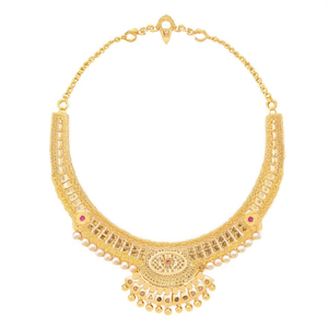 Conjunto de Collar con Diseño Geométrico, Chapado en Oro, Joyería Fina de Moda, Principalmente de Titanio con Circonita y Perla -11058729GL - Product Image 1