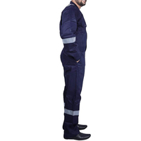 Combinaison de travail bleu marine pour homme avec bandes réfléchissantes, en coton, uniforme de protection pour usage industriel