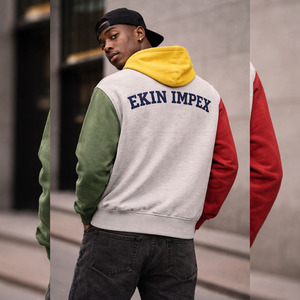 Sweat à capuche unisexe personnalisé en molleton épais 400 g/m² avec impression DTG, broderie de patch, coupe classique, 100 % coton, fermeture éclair, automne - Product Image 4