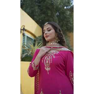 Conjunto de Ropa Elegante para Fiesta, Estilo Indio y Pakistaní, con Top, Pantalón y Dupatta - Product Image 2