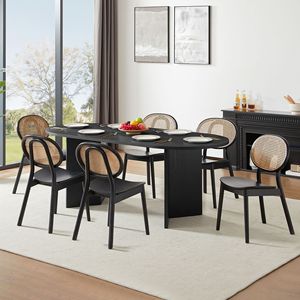 <b>Small</b> Space Wood Dining <b>Table</b> with Black Desk Top <b>for</b> <b>Kitchen</b> Use - Product Image 5