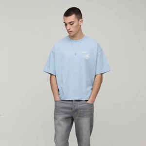 Camiseta oversize para hombre, corte holgado, hombros caídos, algodón grueso, estilo streetwear, fabricante mayorista - Product Image 1