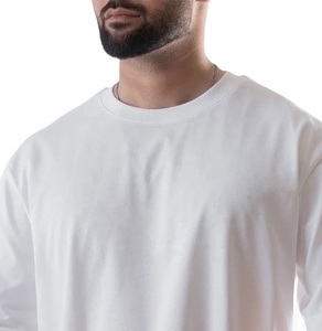 Camiseta Blanca para Hombre, 100% Algodón, Hombros Caídos, Corte Holgado, 250 g/m², Estilo Urbano, Corte Cuadrado - Product Image 5