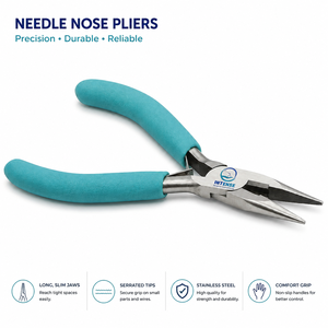 Professional 5 Inch Chain <b>Nose</b> Jewelry Pliers with Side Cutter Double Leaf Spring Stainless Steel Wire Wrapping Tool - Product Image 2