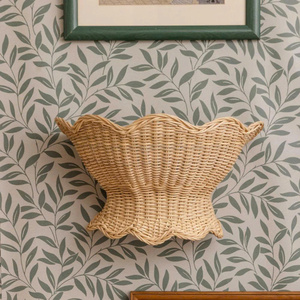 Lámpara de Pared de Ratán Tejida a Mano, Estilo Rústico Vintage, Decorativa, de Mimbre, Estilo Boho, Hecha a Mano, para Interiores - Product Image 1
