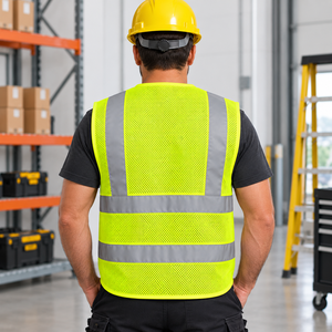 High Visibility Mesh Work Vest Men Reflective Multi Pocket Utility <b>Waistcoat</b> Custom Logo Oem Service - Product Image 4